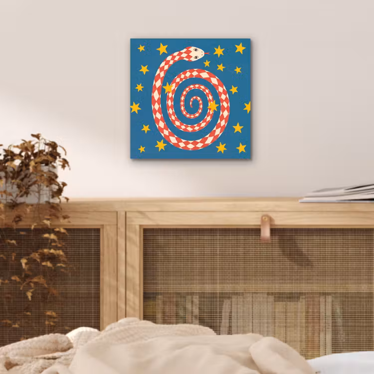 Aluminium schilderij - Slang - Spiraal - Dieren - Illustratie - Rood — 4