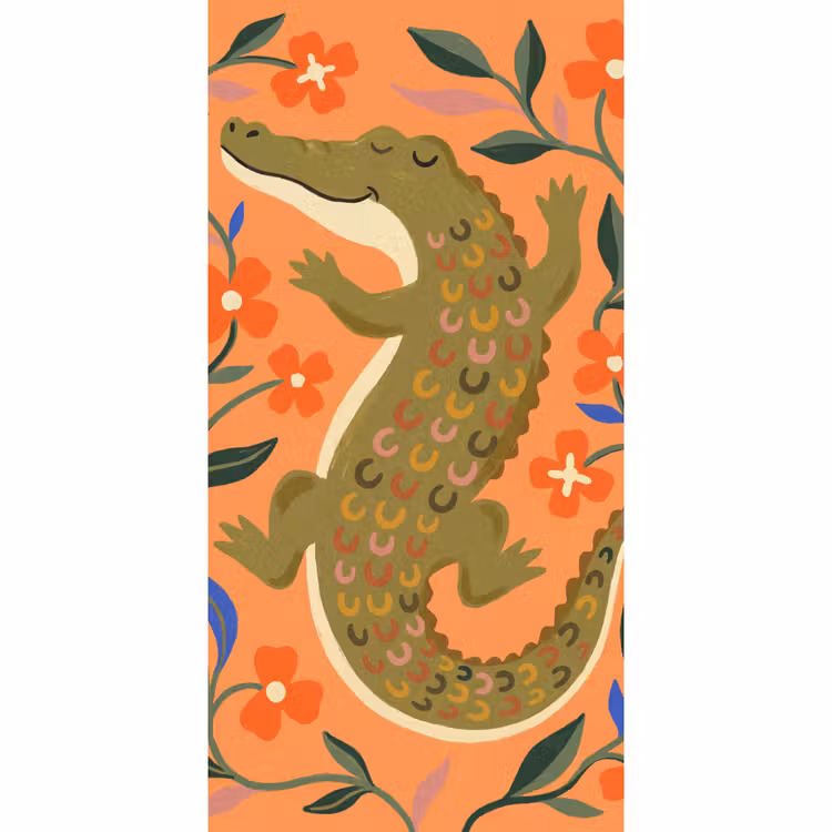 Behang - Dieren - Bloemen - Oranje - Illustratie - Natuur — 2