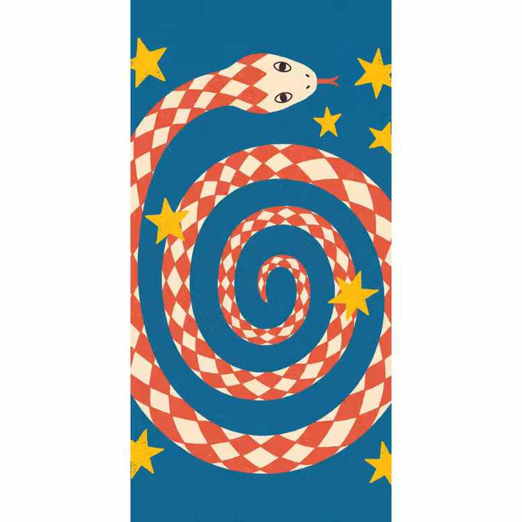 Behang - Slang - Spiraal - Dieren - Illustratie - Rood — 2