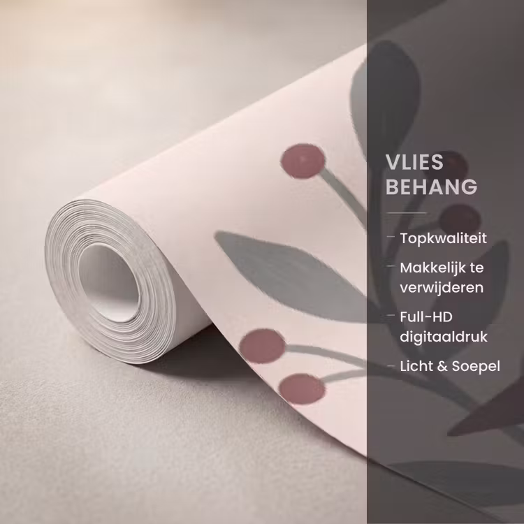 Behang - Vogel - Bessen - Natuur - Modern - Beige — 3
