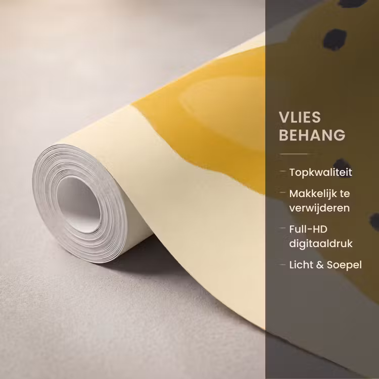 Behang - Dieren - Jachtluipaard - Bloemen - Modern - Geel — 3