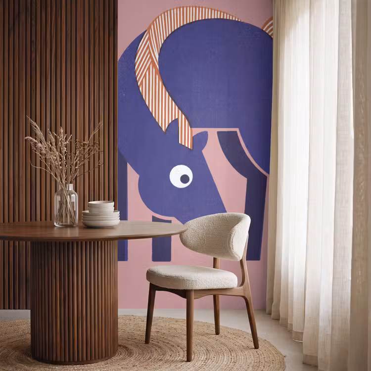 Behang - Paard - Abstract - Dieren - Modern - Blauw — 4