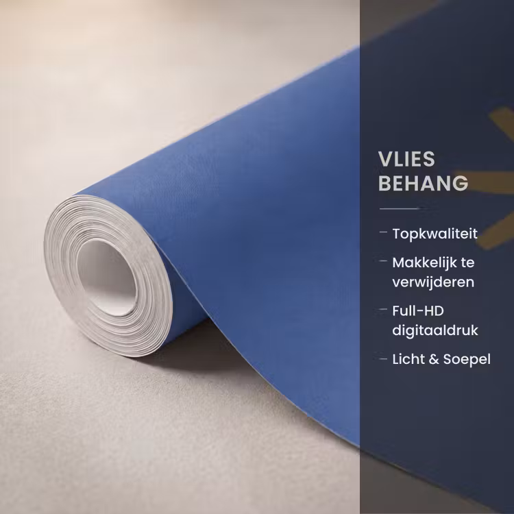 Behang - Vogel - Bloemen - Decoratief - Oranje - Blauw — 3