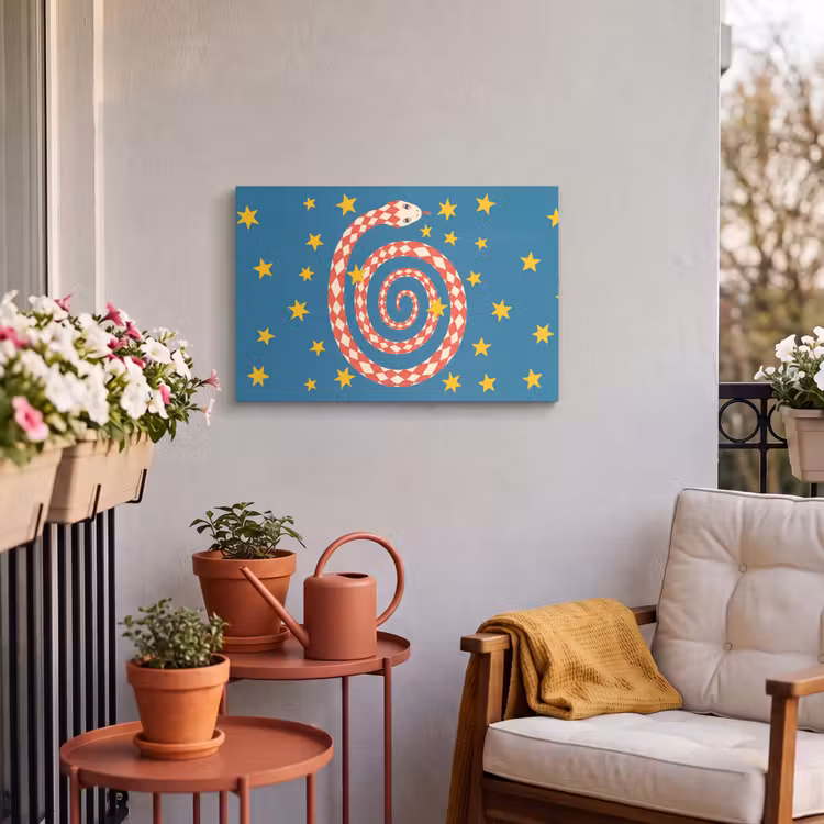 Buiten canvas - Slang - Spiraal - Dieren - Illustratie - Rood — 3