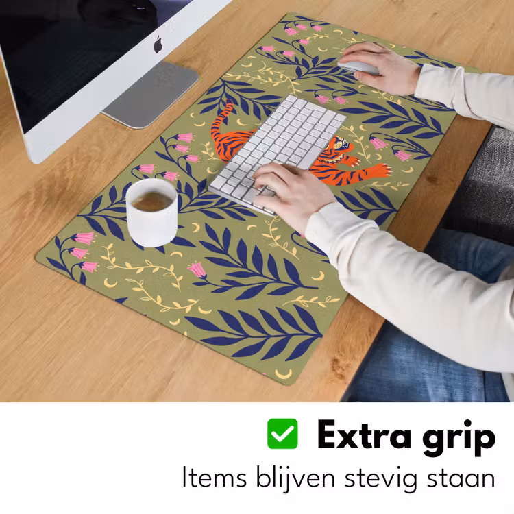 Bureau onderlegger - Tijger - Bladeren - Dieren - Illustratie - Oranje — 6