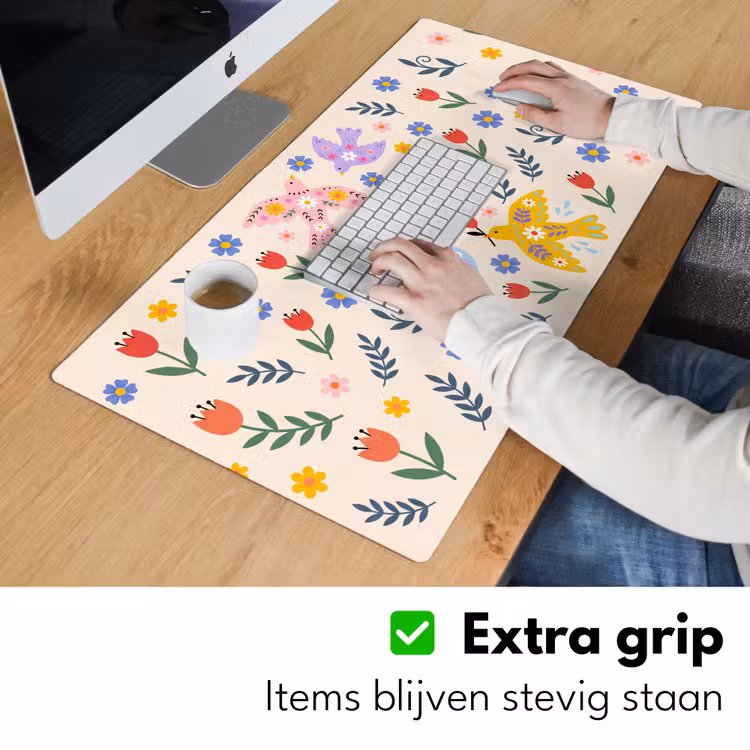 Bureau onderlegger - Vogel - Bloemen - Folk - Kleurrijk - Dieren — 6