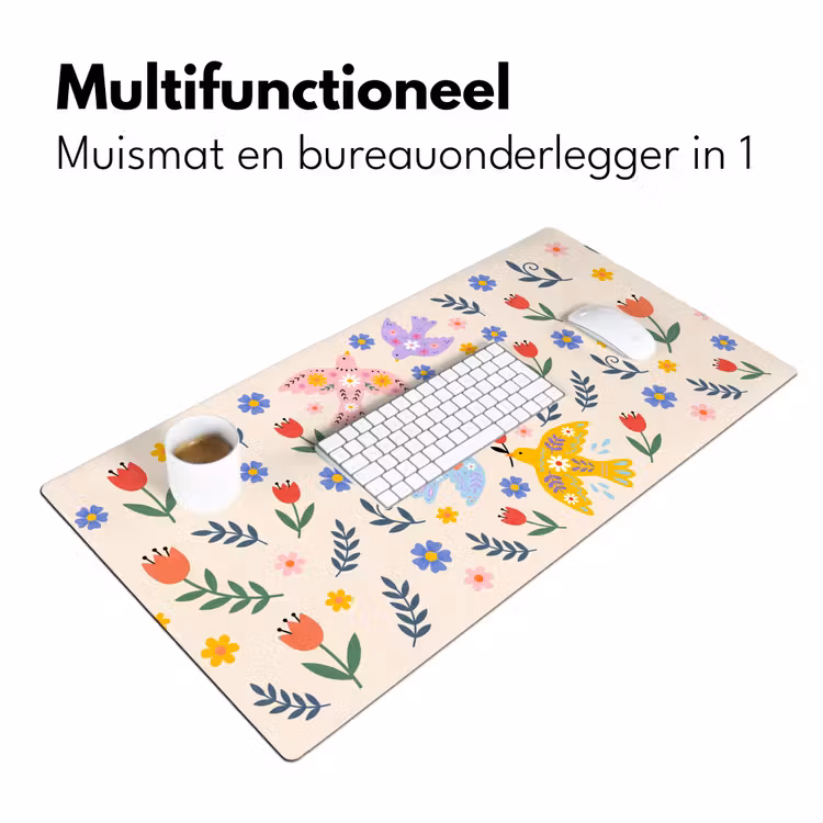 Bureau onderlegger - Vogel - Bloemen - Folk - Kleurrijk - Dieren — 7