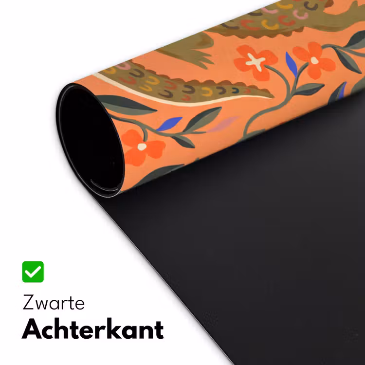 Bureau onderlegger - Dieren - Bloemen - Oranje - Illustratie - Natuur — 5