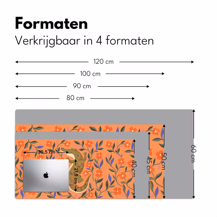 Bureau onderlegger - Dieren - Bloemen - Oranje - Illustratie - Natuur — 8