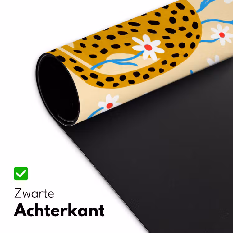 Bureau onderlegger - Dieren - Jachtluipaard - Bloemen - Modern - Geel — 5