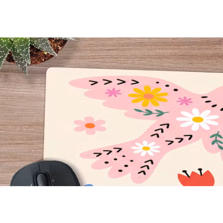Muismat - Vogel - Bloemen - Folk - Kleurrijk - Dieren — 5
