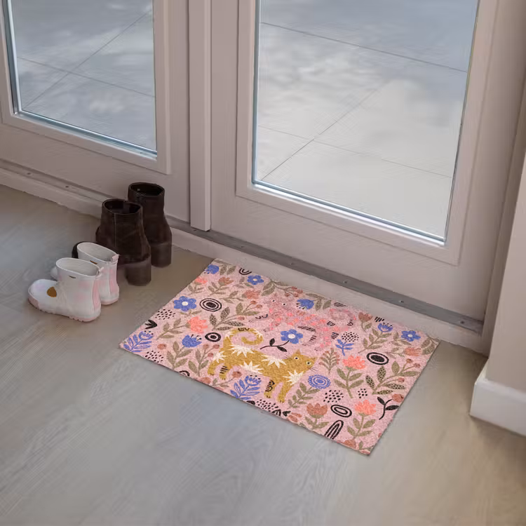 Deurmat - Kat - Bloemen - Dieren - Modern - Roze — 8