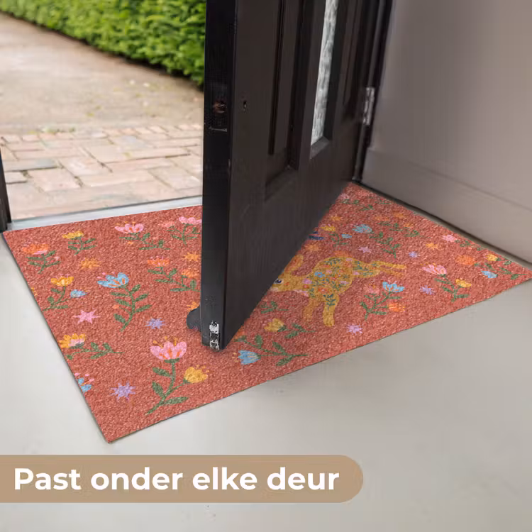 Deurmat - Konijn - Bloemen - Folk Art - Kleurrijk - Dieren — 7