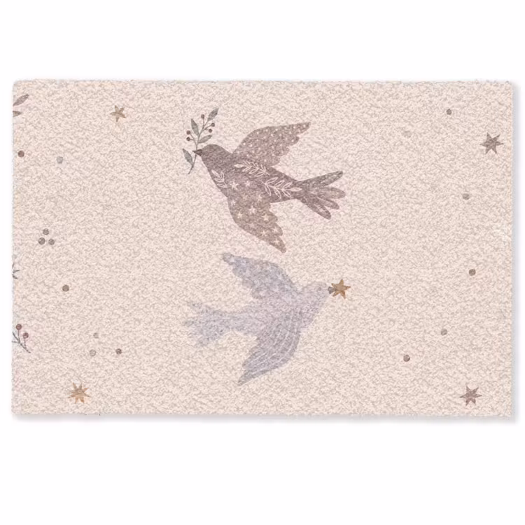 Deurmat - Vogel - Bessen - Natuur - Modern - Beige — 1