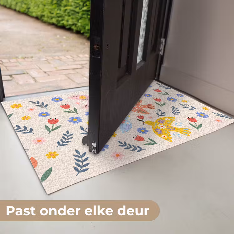 Deurmat - Vogel - Bloemen - Folk - Kleurrijk - Dieren — 7