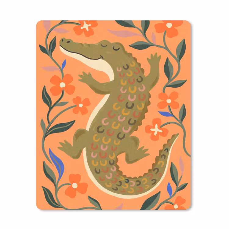 Muismat - Dieren - Bloemen - Oranje - Illustratie - Natuur — 1
