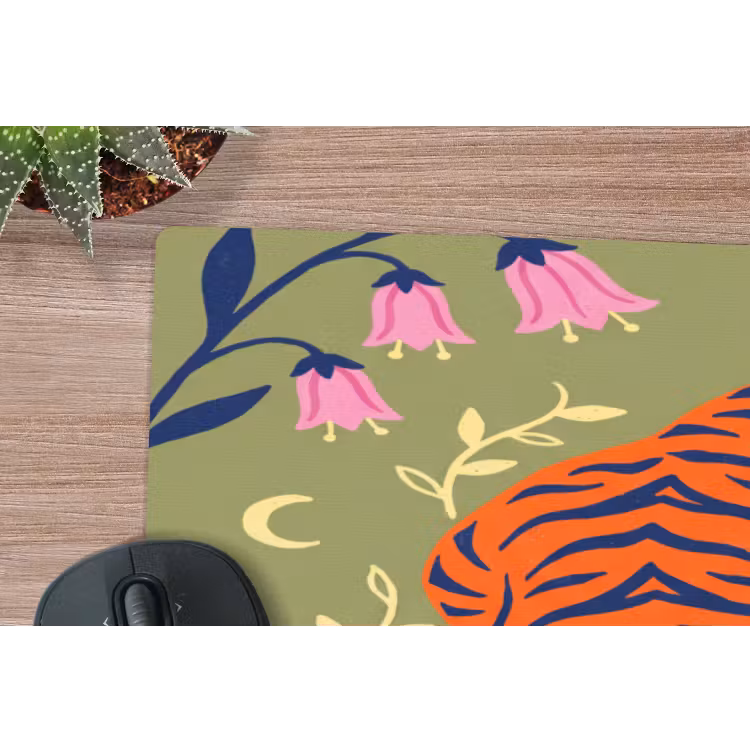Muismat - Tijger - Bladeren - Dieren - Illustratie - Oranje — 5