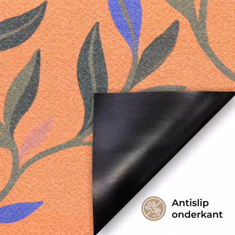 Deurmat - Dieren - Bloemen - Oranje - Illustratie - Natuur — 6