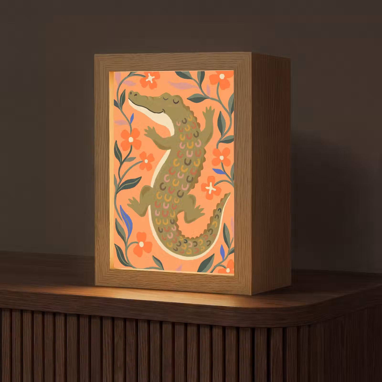 Gepersonaliseerd Lightbox - Dieren - Bloemen - Oranje - Illustratie - Natuur — 1