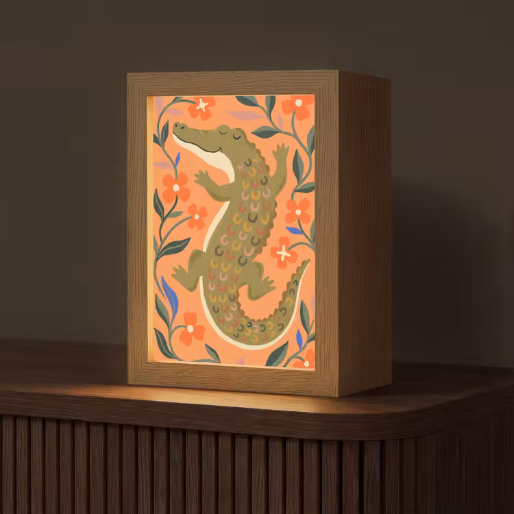 Gepersonaliseerd Lightbox - Dieren - Bloemen - Oranje - Illustratie - Natuur — 1