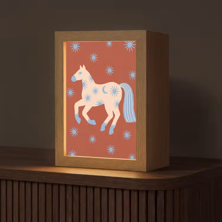 Gepersonaliseerd Lightbox - Dieren - Sterren - Maan - Abstract - Rood — 1