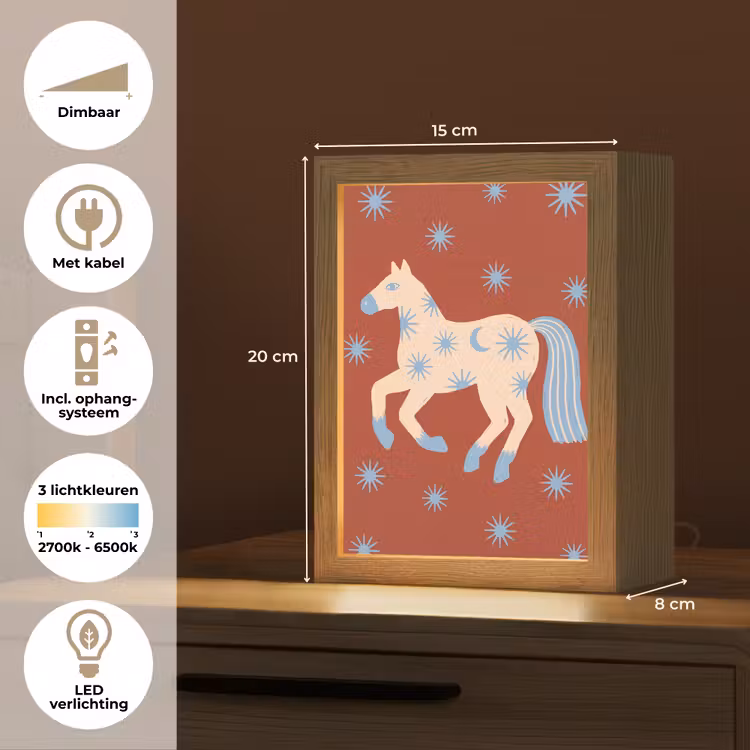 Gepersonaliseerd Lightbox - Dieren - Sterren - Maan - Abstract - Rood — 7