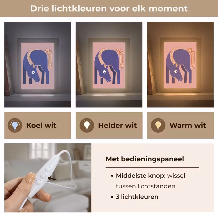 Gepersonaliseerd Lightbox - Paard - Abstract - Dieren - Modern - Blauw — 6