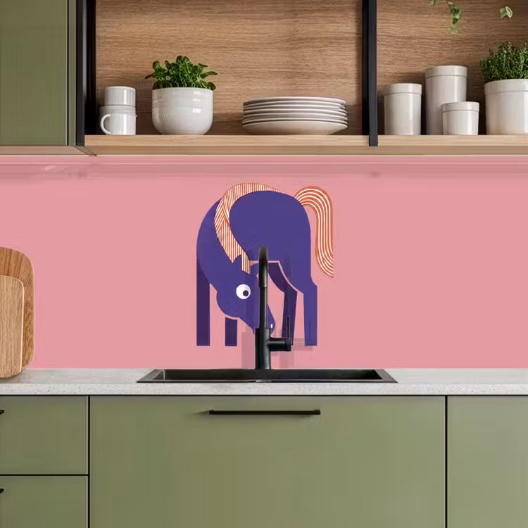 Keuken achterwand - Paard - Abstract - Dieren - Modern - Blauw — 8