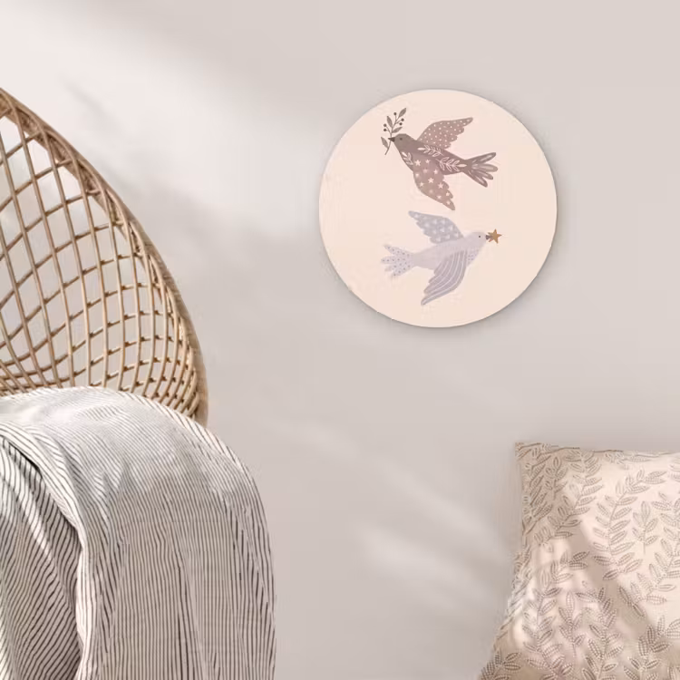 Muurcirkel - Vogel - Bessen - Natuur - Modern - Beige — 5