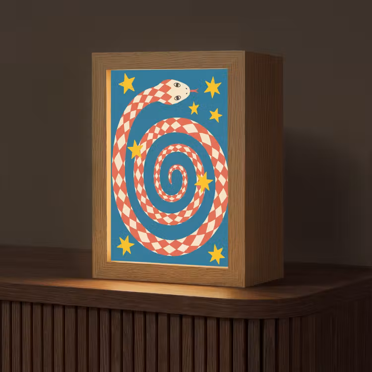 Gepersonaliseerd Lightbox - Slang - Spiraal - Dieren - Illustratie - Rood — 1