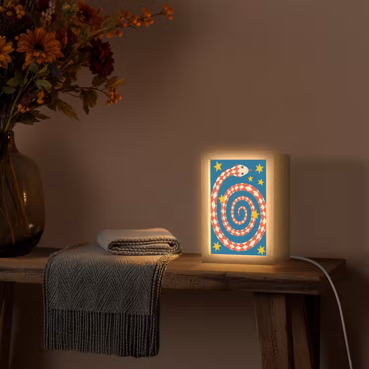 Gepersonaliseerd Lightbox - Slang - Spiraal - Dieren - Illustratie - Rood — 3