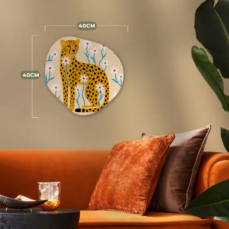 Organisch schilderij forex - Dieren - Jachtluipaard - Bloemen - Modern - Geel — 4