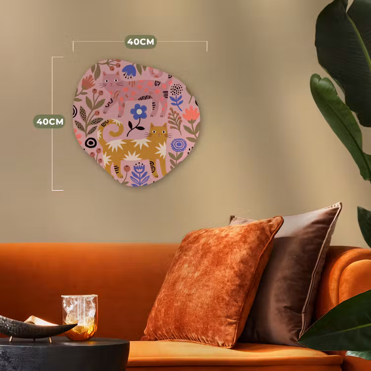 Organisch schilderij forex - Kat - Bloemen - Dieren - Modern - Roze — 4