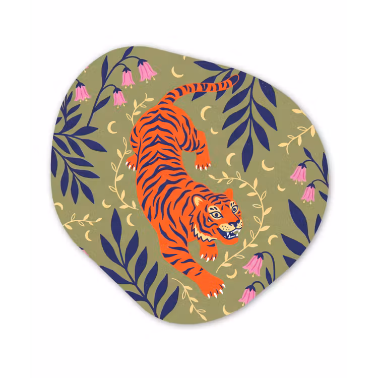 Organisch schilderij forex - Tijger - Bladeren - Dieren - Illustratie - Oranje — 1