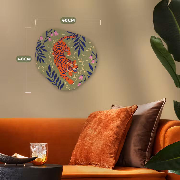 Organisch schilderij forex - Tijger - Bladeren - Dieren - Illustratie - Oranje — 4