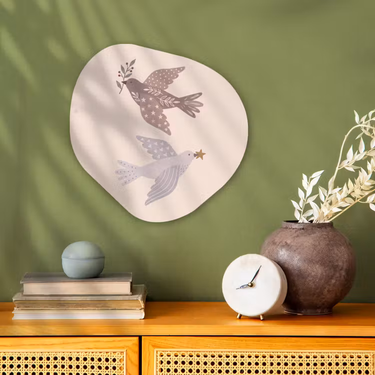 Organisch schilderij forex - Vogel - Bessen - Natuur - Modern - Beige — 2