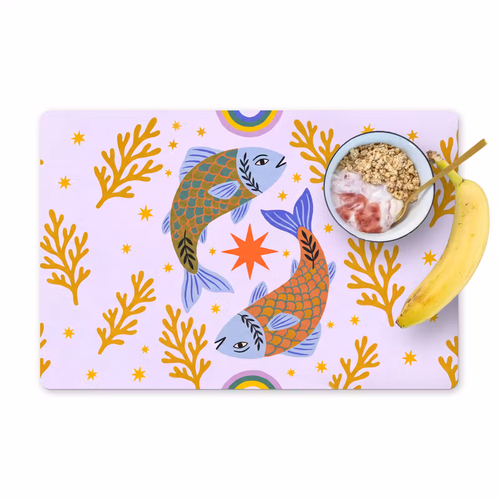Placemat - 6 stuks - Vis - Onderwater - Dieren - Abstract - Kleurrijk — 1