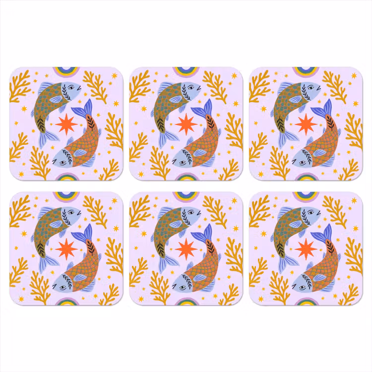 Onderzetter - Vis - Onderwater - Dieren - Abstract - Kleurrijk — 1