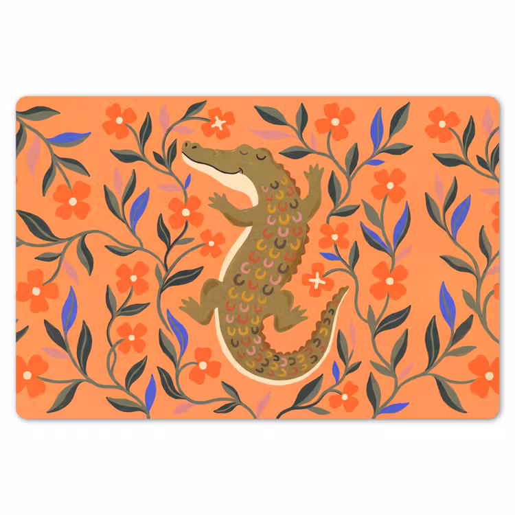 Placemat - 6 stuks - Dieren - Bloemen - Oranje - Illustratie - Natuur — 7