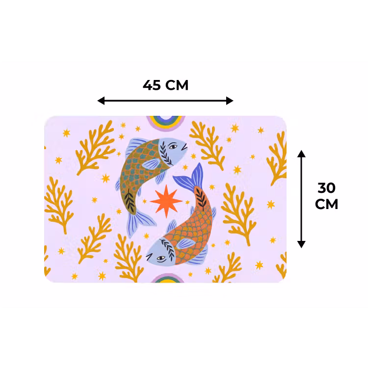 Placemat - 6 stuks - Vis - Onderwater - Dieren - Abstract - Kleurrijk — 3