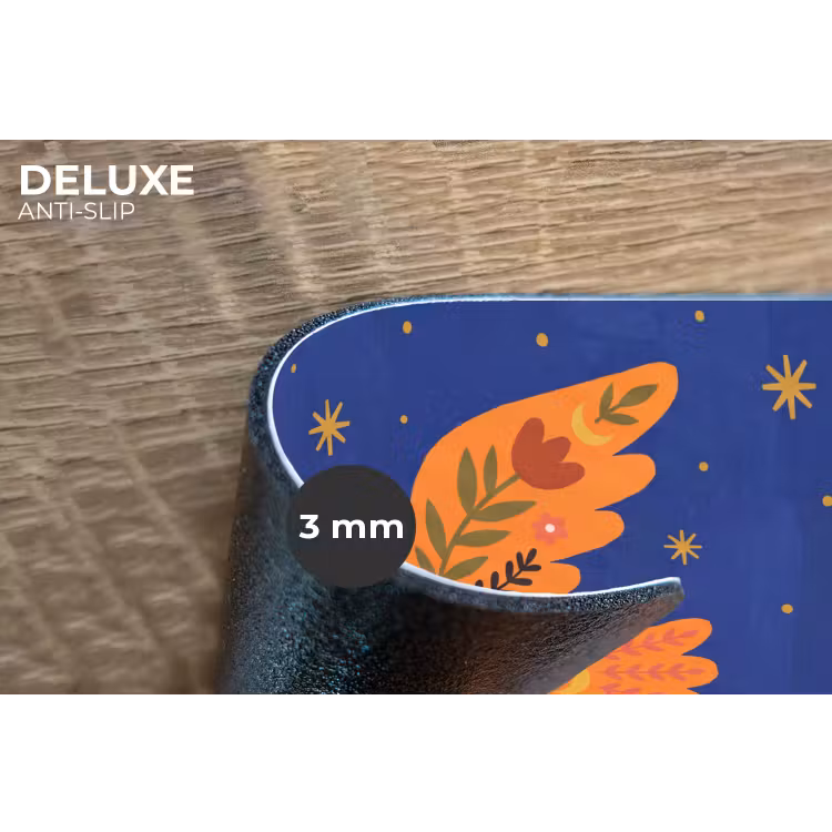 Placemat - 6 stuks - Vogel - Bloemen - Decoratief - Oranje - Blauw — 4