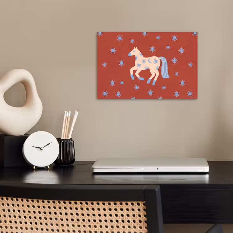 Poster - Dieren - Sterren - Maan - Abstract - Rood — 2