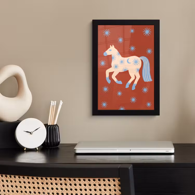 Poster met lijst - Dieren - Sterren - Maan - Abstract - Rood — 3