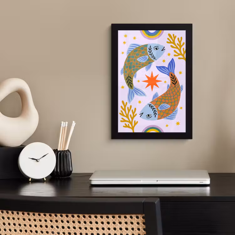 Poster met lijst - Vis - Onderwater - Dieren - Abstract - Kleurrijk — 3