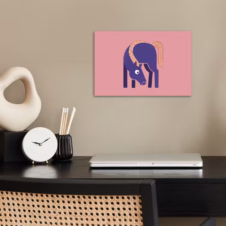 Poster - Paard - Abstract - Dieren - Modern - Blauw — 2