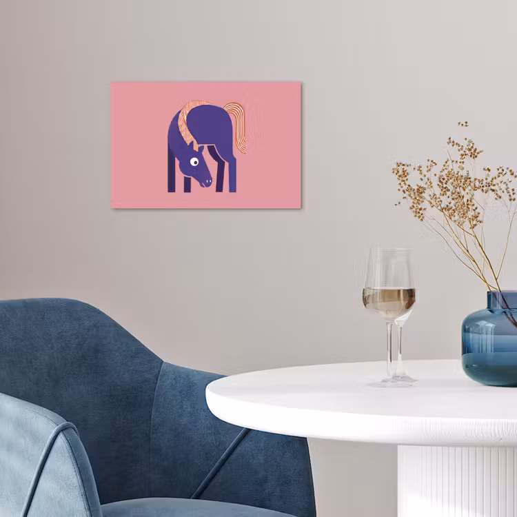 Poster - Paard - Abstract - Dieren - Modern - Blauw — 4