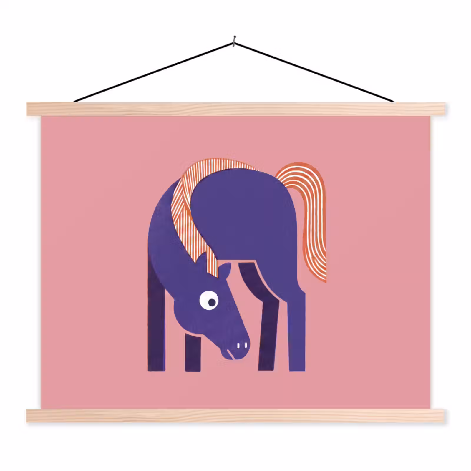 Schoolplaat - Paard - Abstract - Dieren - Modern - Blauw — 1