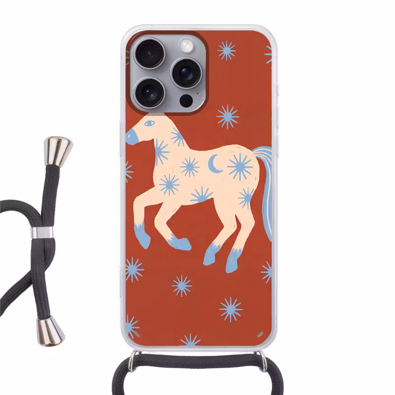 Telefoonhoesje met koord - Dieren - Sterren - Maan - Abstract - Rood — 1