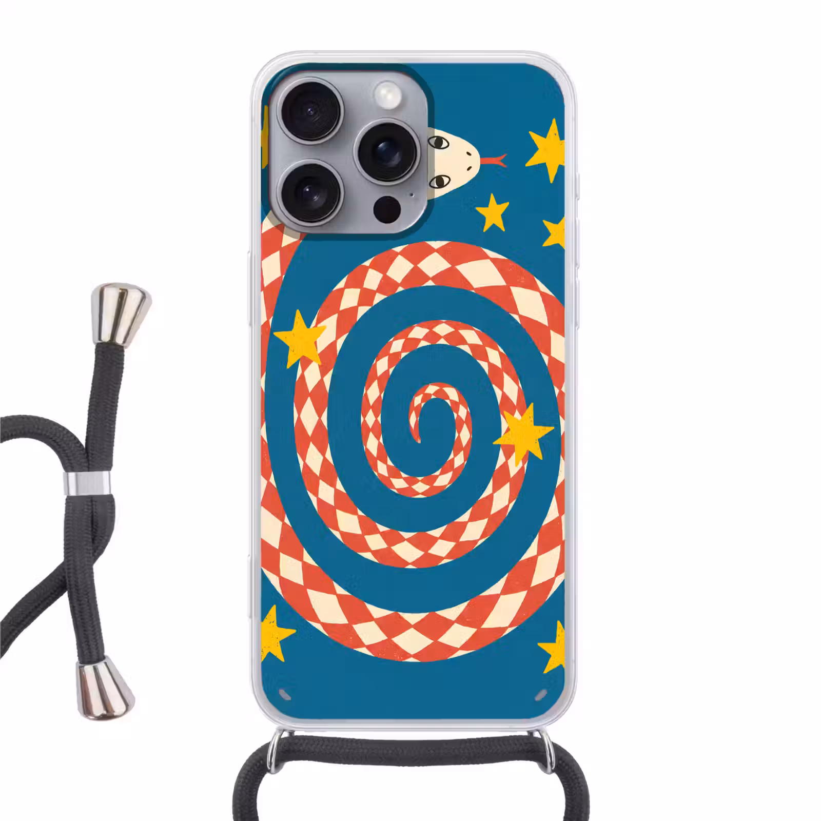 Telefoonhoesje met koord - Slang - Spiraal - Dieren - Illustratie - Rood — 1