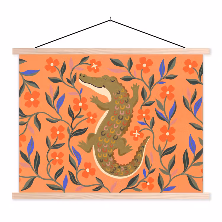 Schoolplaat - Dieren - Bloemen - Oranje - Illustratie - Natuur — 1